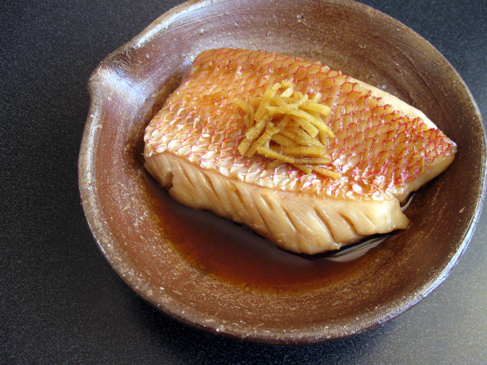 Golden Eye Snapper Simmered in Soy Sauce Stock Photo - Image of square,  japanese: 168190050